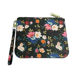 Steve Madden Black Floral Clutch Wristlet